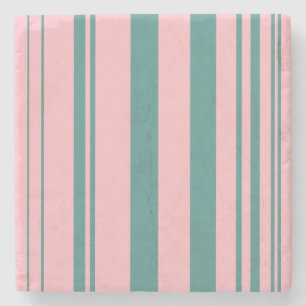 Afwisselende strepen/roze & Blauwgroen Stenen Onderzetter