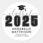 Afwisseling zwart Afstuderen Ronde Sticker (Voorkant)