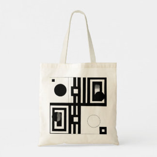 Afwisseling — Zwarte Witte Geometrische Abstracte Tote Bag