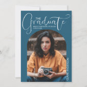 Afwstuderen Gebogen Foto Afstudeeruitnodiging Kaart (Voorkant)