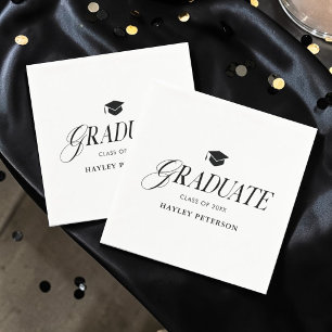 Afwstuderen Moderne Eenvoudige Afstudeerfeest Servet