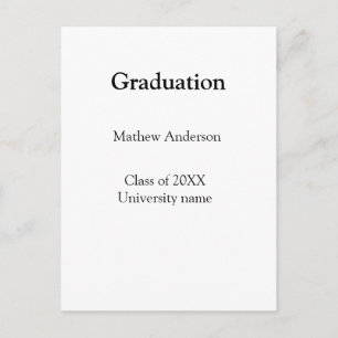 Afwstuderen naam klas van 20XX universiteitsnaam s Briefkaart