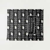 Afwstuderen Zwarte Klas Jaar Foto Op Backdrop Wandkleed (Voorkant (horizontaal))