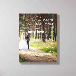Afzegeling van de aangepaste foto van Hands Weddin Canvas Afdruk
