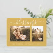 Afzeggingen 2 Photo Template kerstfeestdag kaart (Staand voorkant)