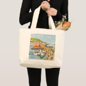 Afzinking van de reddingsboot in Mousehole Grote Tote Bag (Voorkant (product))