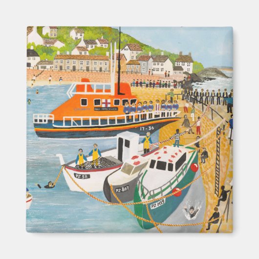Afzinking van de reddingsboot in Mousehole Magneet (Voorkant)