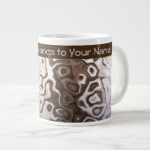 Afzonderlijk bruin grijs slijpend snakeskin-effect extra grote mok (Voorkant rechts)