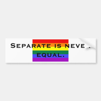 Afzonderlijk is nooit gelijk. bumpersticker