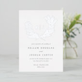 Afzonderlijk Monogram Wedding Silver Folie Uitnodiging (Staand Voorkant)