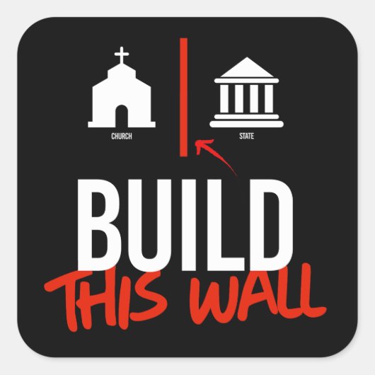 Afzonderlijke kerk en staat vierkante sticker (Voorkant)