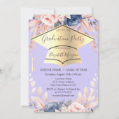 Afzuigkap, bloemen Paars Afstuderen Kaart (Voorkant)