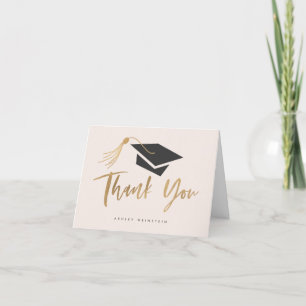Afzuigkap en tassel Gold Foil Blush Pink Bedankkaart