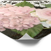 Afzuigkap Hydrangea Donkere houten kant Poster (Hoek)
