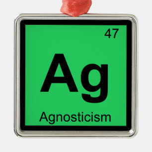 Ag - Agnosticism Philosophy Chemistry-symbool Metalen Ornament