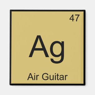 Ag - Airgitaar Chemie Element Symbool Music Tee Magneet