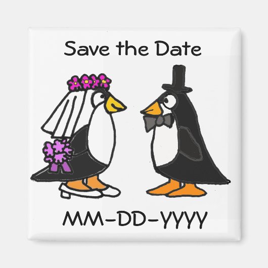 AG- Pinguïn Bewaar de datum Magneten (Voorkant)