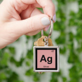 Ag - Silver Chemistry Periodic Table Symbol Sleutelhanger (Hand)