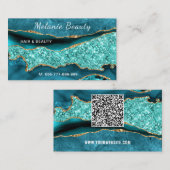 Agaat Aqua Blue Turquoise QR Code Visitekaartje