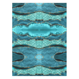 Agaat Blauwgroen Blauw Goud Aqua Turquoise Tafelkl Tafelkleed