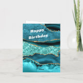 Agaat Blauwgroen Blauw Goud Aqua Turquoise Verjaar (Achterkant)