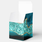 Agaat Blauwgroen Blauw Goud Glitter Marmer Aqua Tu Bedankdoosjes (Geopend)