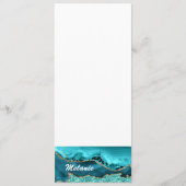 Agaat Blauwgroen Blauw Goud Glitter Turquoise Cust Menu (Voorkant)