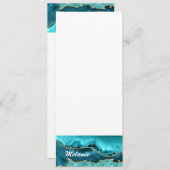 Agaat Blauwgroen Blauw Goud Glitter Turquoise Cust Menu (Voorkant / Achterkant)