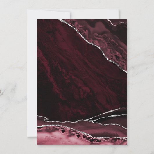 Agaat Bourgondië zilver 18e verjaardag Kaart (Achterkant)