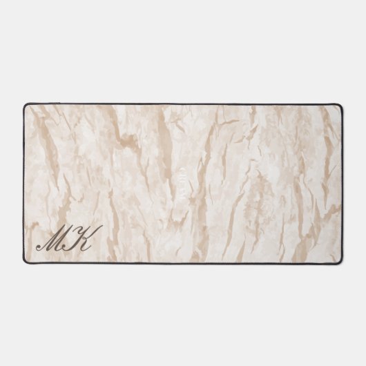 Agaat Bruin Crème Marmer Custom Naam Letter Bureaumat (Voorkant)