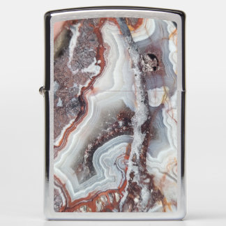 Agaat Crystal Zippo geborsteld Chrome Pocket aanst