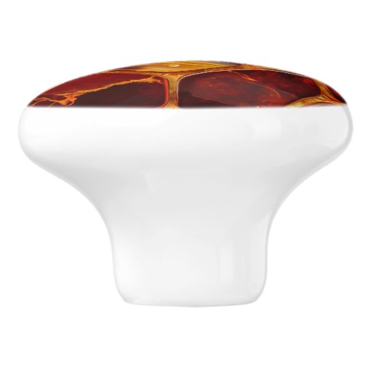 Agaat en Carneool stenen mozaïek Keramische Knop (Zijkant)