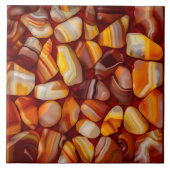 Agaat en Carneool stenen mozaïek Tegeltje (Voorkant)