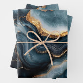 Agaat Geode met goud en marineblauw marmer Inpakpapier Vel (In situ)