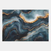 Agaat Geode met goud en marineblauw marmer Inpakpapier Vel (Voorkant)