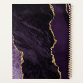 Agaat Geode Script Paarse Gouden Donkere Huwelijks Planner (Achterkant)