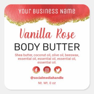 Agaat Goud Glitter Rood Wit Product Labels