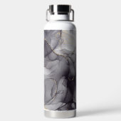 Agaat Grijs en Zwart Marmer Custom Naam Letter Waterfles (Achterkant)