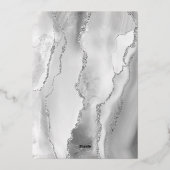 Agaat Grijs Zilver Script Bruiloft Folie Uitnodiging (Achterkant)
