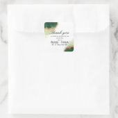 Agaat Groen & Goud Dank u Sticker voor Bruiloft (Tas)