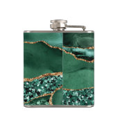 Agaat Groen Goud Smaragd Custom Naam Flask Heupfles (Achterkant)