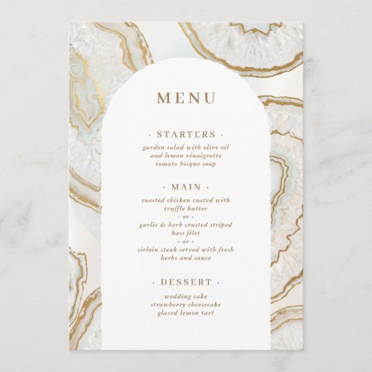 Agaat Kwarts Achtergrond Menu (Voorkant)