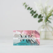 Agaat Marmer Goud Monogram Visitekaartje (Staand voorkant)