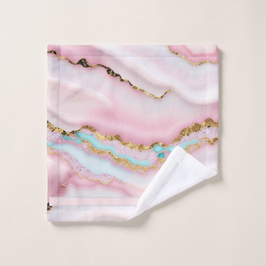 Agaat Marmer Populair Blauw Roze Goud Collectie Bad Handdoek (Wasdoekje)