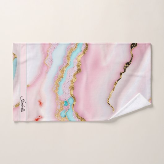Agaat Marmer Populair Blauw Roze Goud Collectie Bad Handdoek (Handdoek)