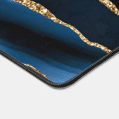 Agaat Navy Blauw Goud Marmer Bureaumat (Hoek)