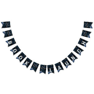 Agaat Navy Blue Gold Book Lancering Bunting Flags Vlaggetjes