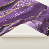 Agaat Paarse Goud Aangepaste Naam Sherpa Deken (3/4)