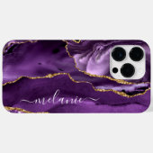 Agaat Paarse Goud Jouw naam iPhone Case Gift (Achterkant (horizontaal))