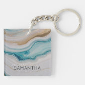 Agaat zeegezicht sleutelhanger (Achterkant)